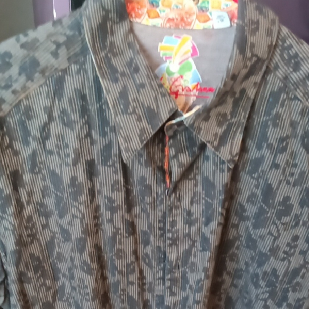 Robert Graham Charcoal Patterned Men's Shirt